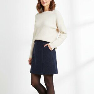 Women’s Brushed Fabric Micro Mini Skirt Navy blue Preppy Academia Size Medium